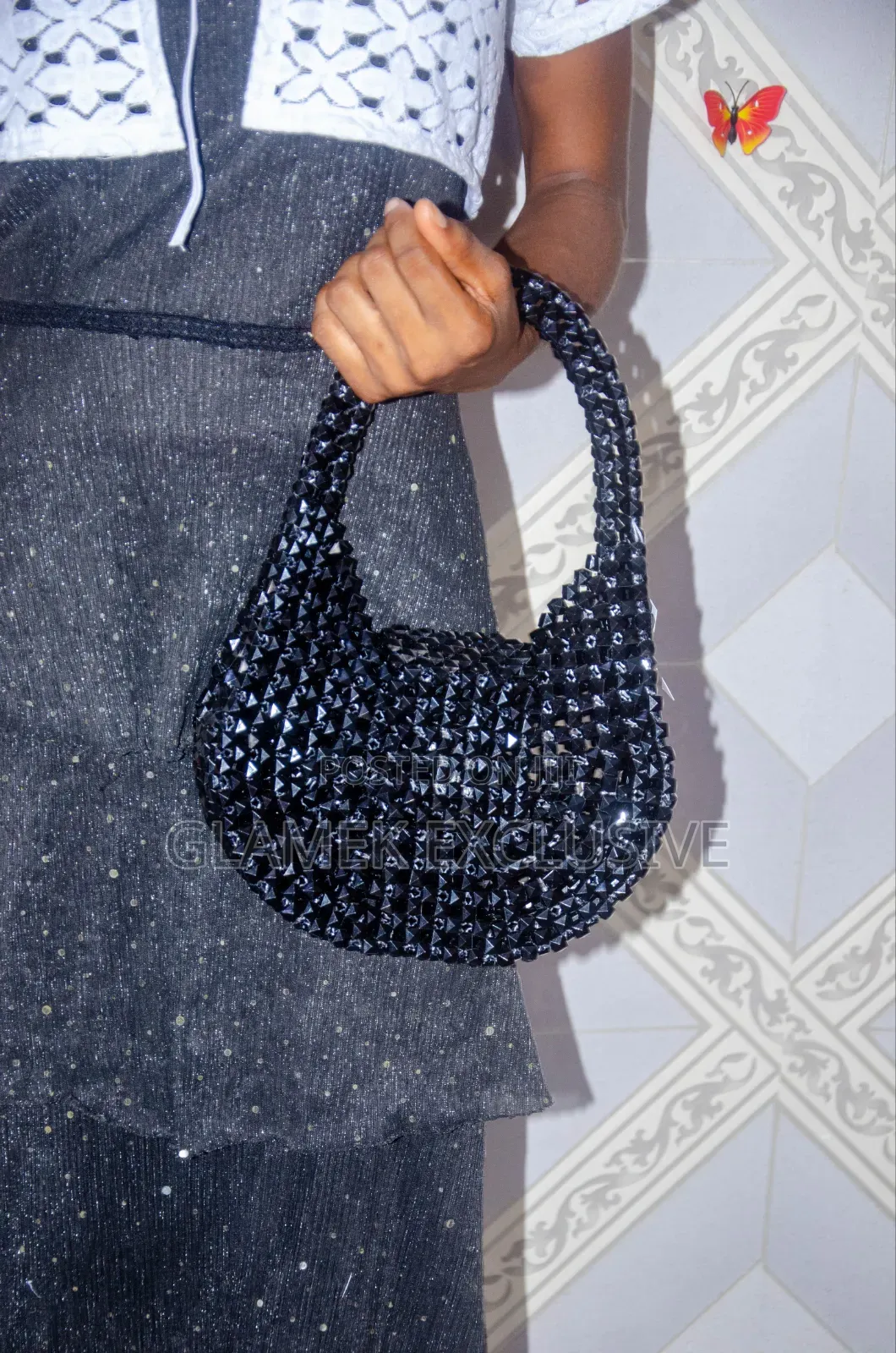 Black Bead Bag