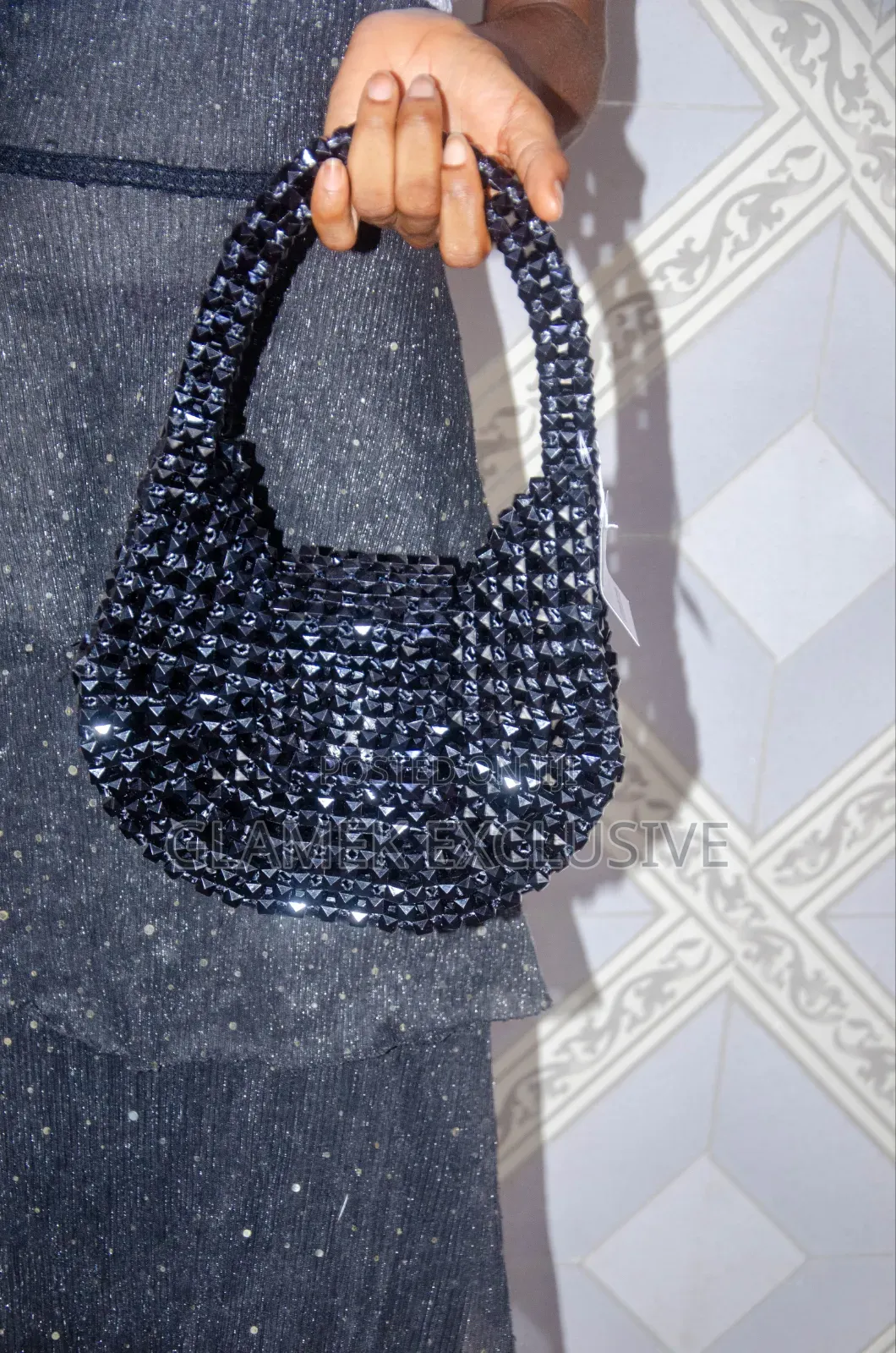 Black Bead Bag