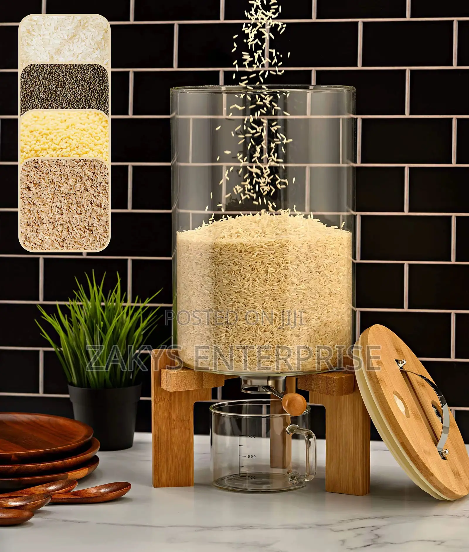 Glass Rice Dispenser 10l