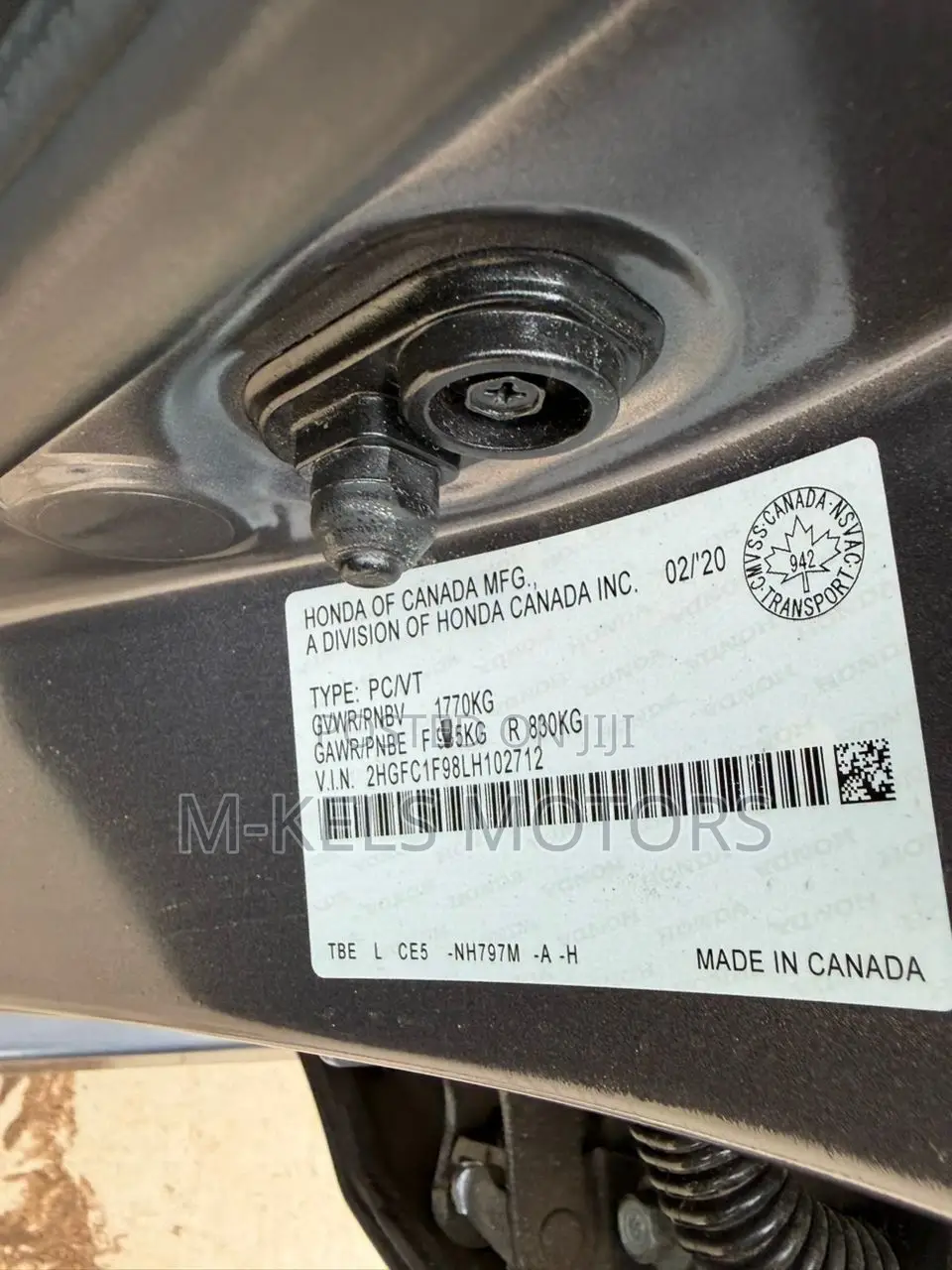 Honda Civic Touring Sedan 2020 Gray