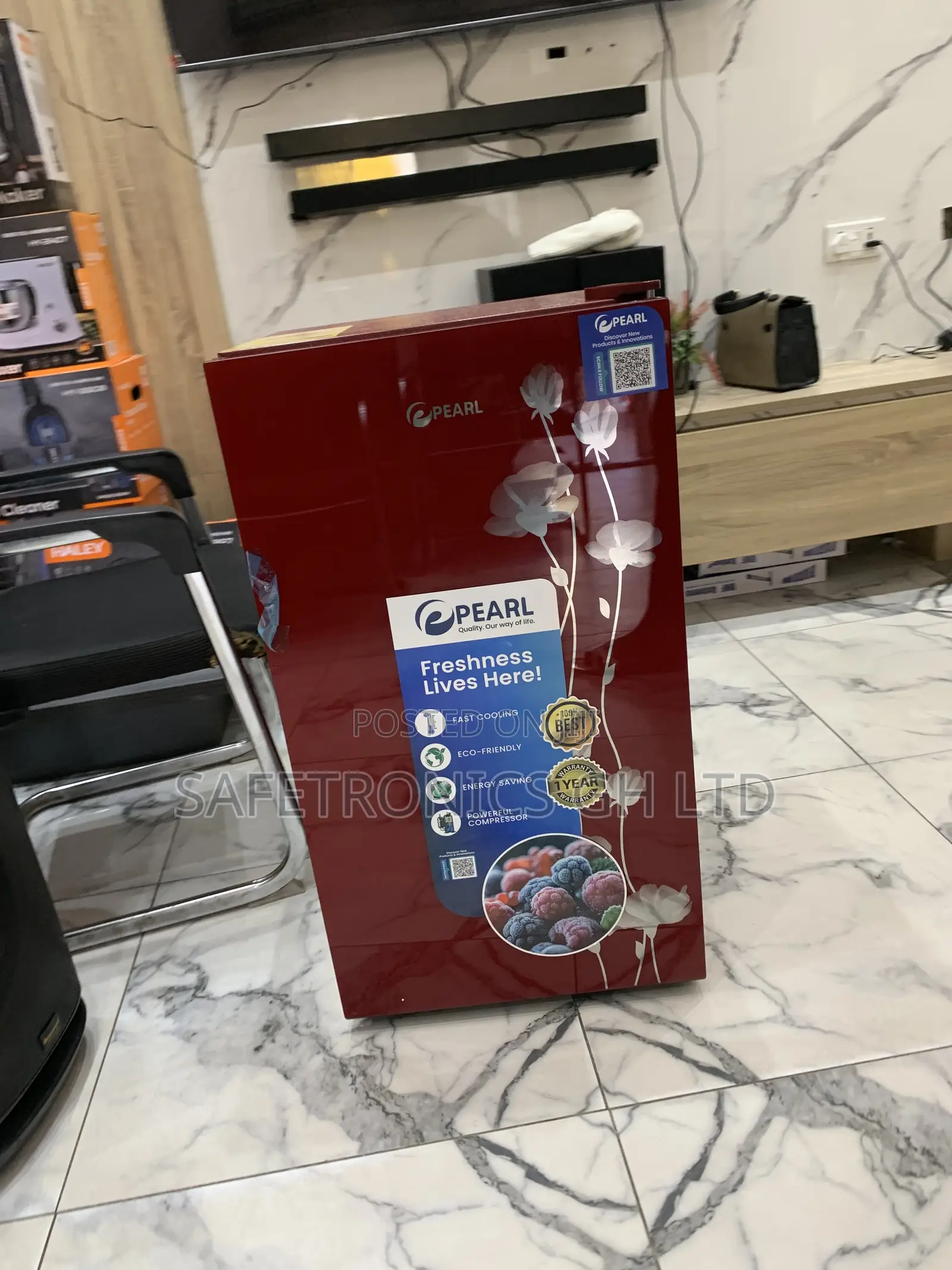 Newly Bulky Pearl 80liters Table Top Fridge Red Pf-109