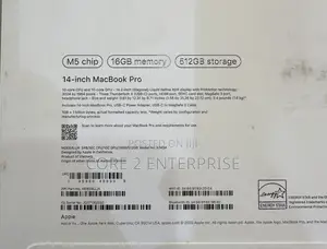 New Laptop Apple MacBook Pro 2025 M5 16GB Apple M5 SSD 512GB