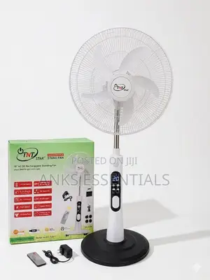 Tnt Star 18 Inch Strong Rechargeable Pedestal Fan With Led Lighting
