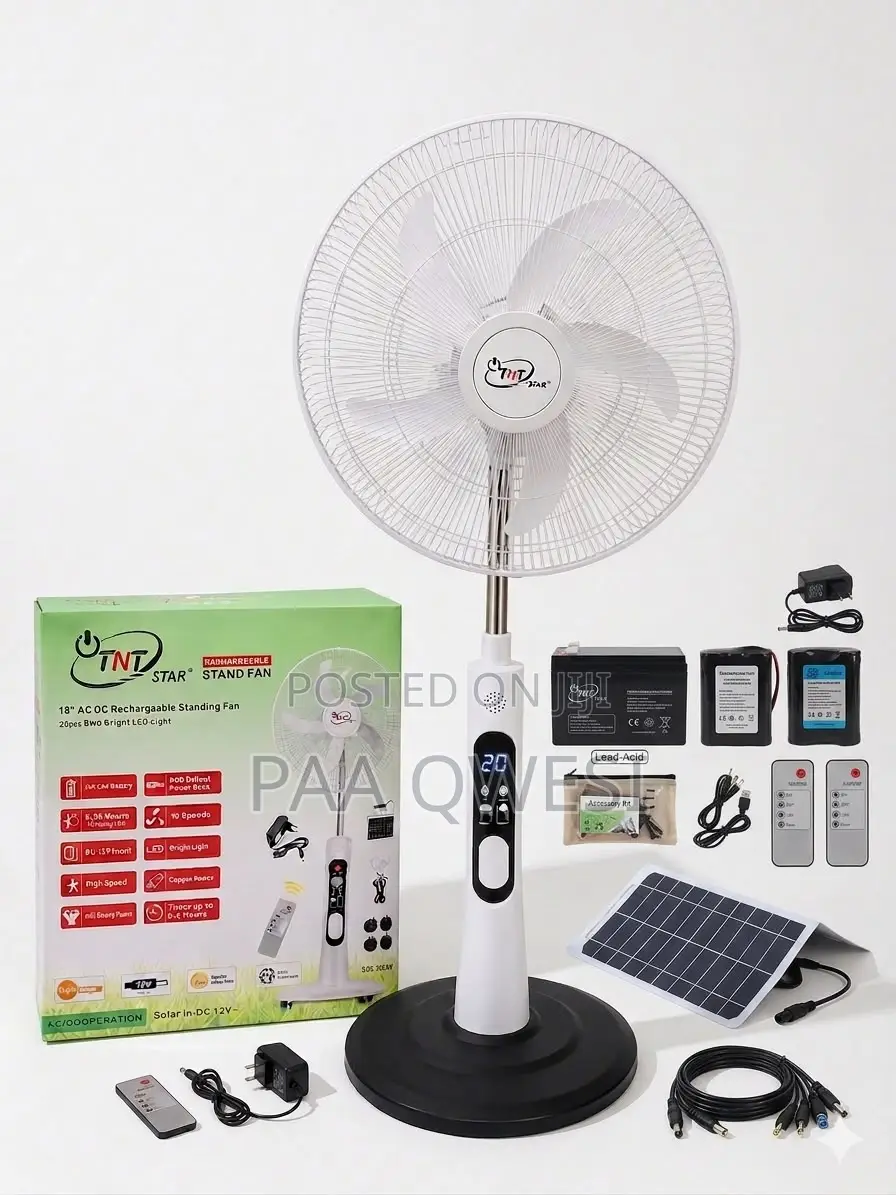 18 Inch Ac/Dc Rechargeable Fan With Led Light