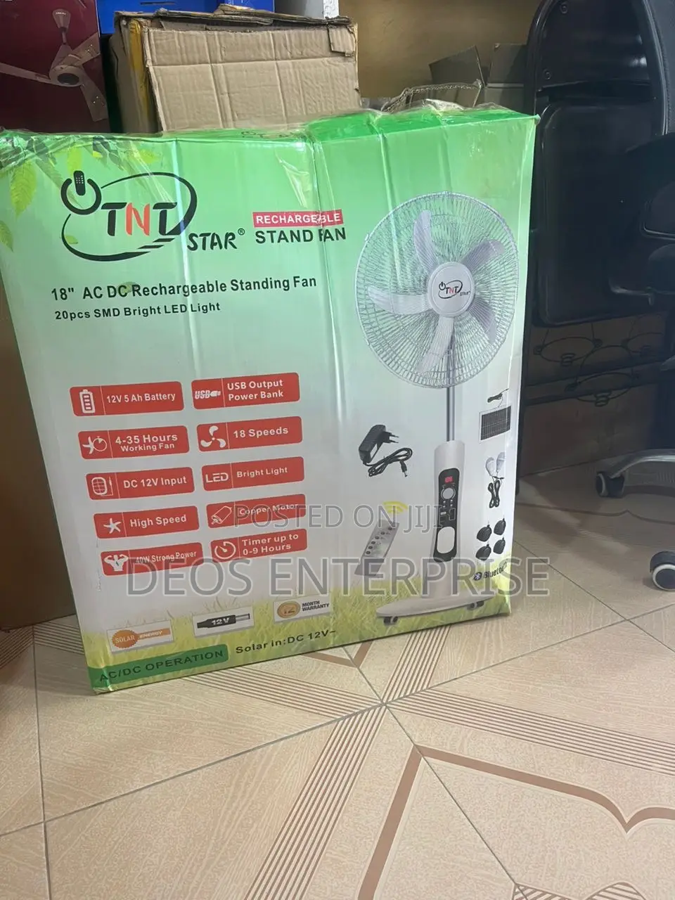 TNT Star Powerbreeze Rechargeable Smart Stand Fan