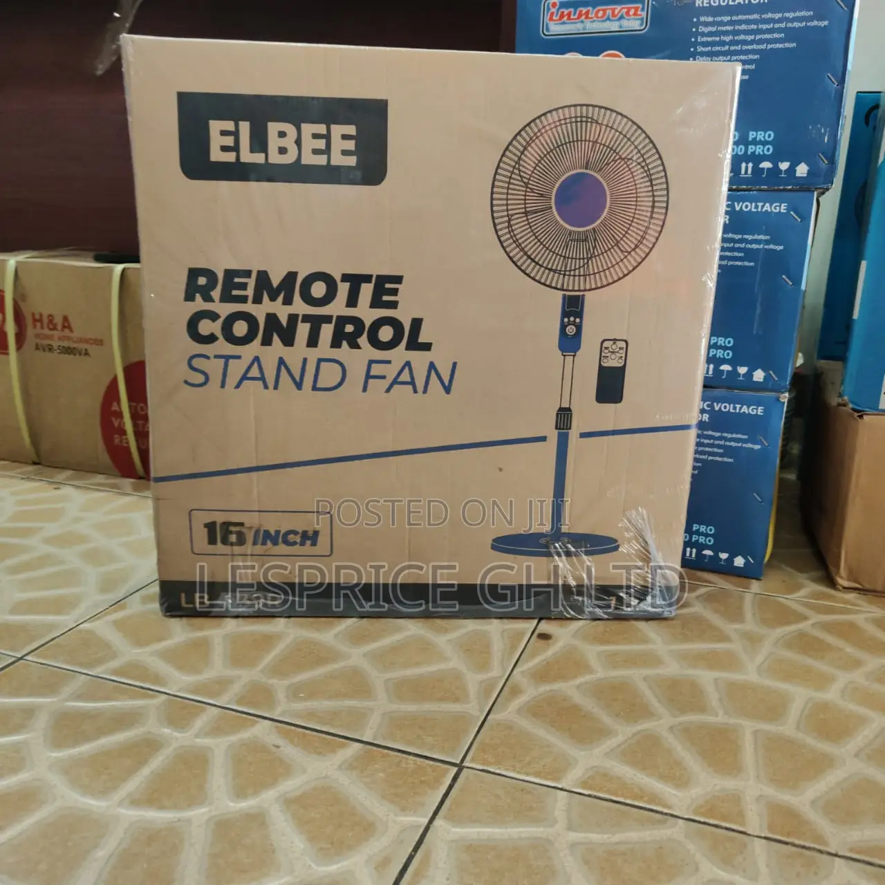 Nice And Portable 16'' Remote Controlled Stand Fan From Elbee