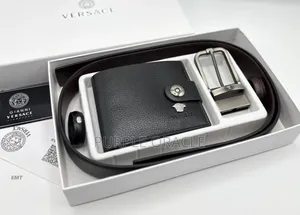 Versace Men’S Premium Leather Belt and Wallet.
