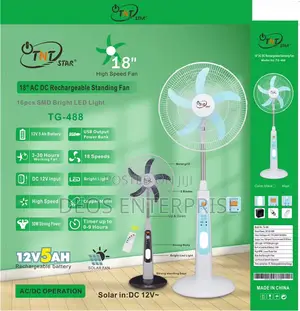 TNT Star Airflow King Solar Rechargeable Fan Max