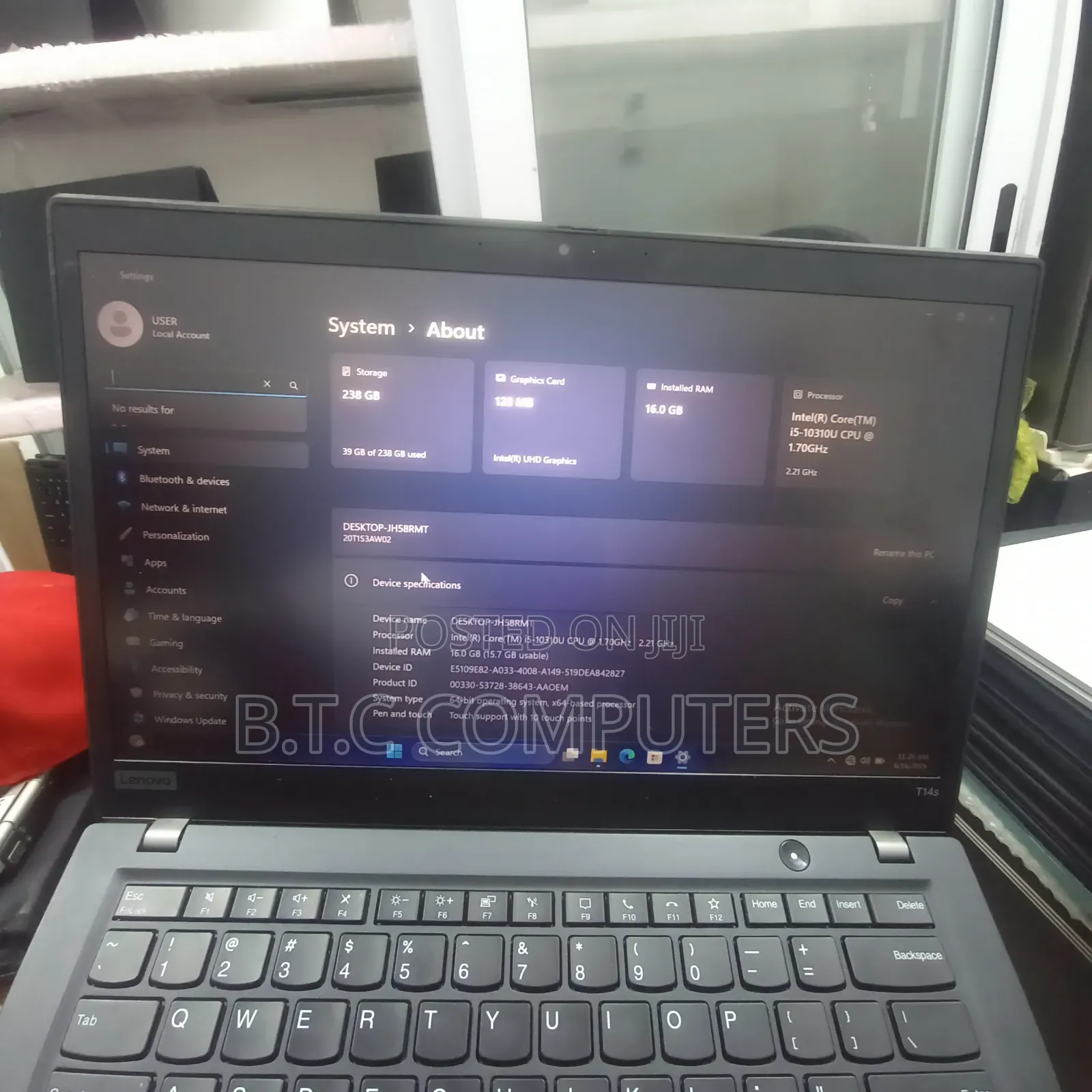 Laptop Lenovo ThinkPad T14s Gen 1 16GB Intel Core i5 SSD 256GB
