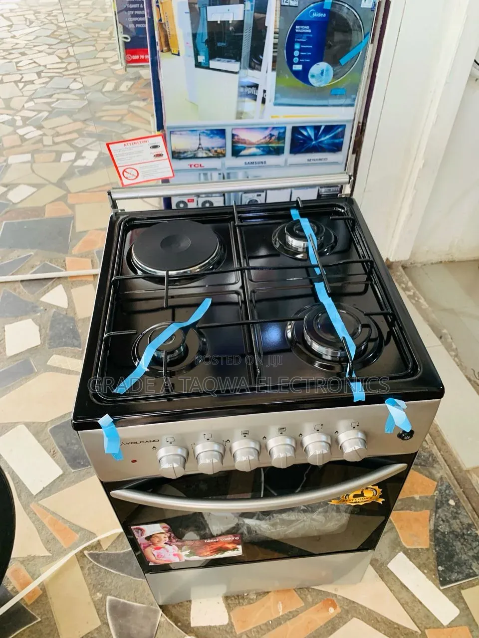 Stainless Steel 3+1volcano Gas Cooker