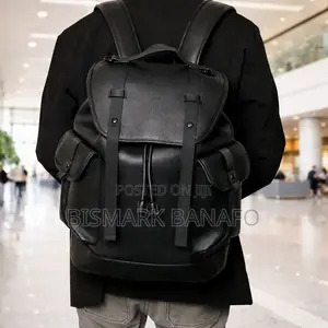 Quality Luxury Checkered Leather Unisex Laptop Backpack Work School