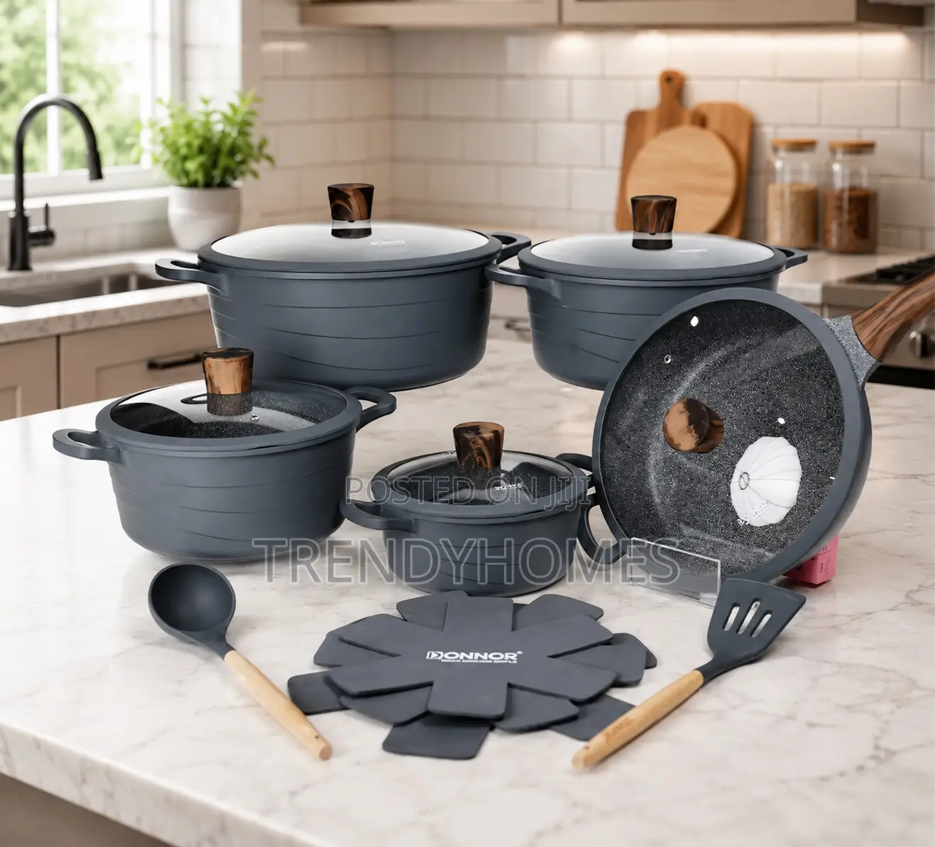 15 Pcs Double Bottom Cookware