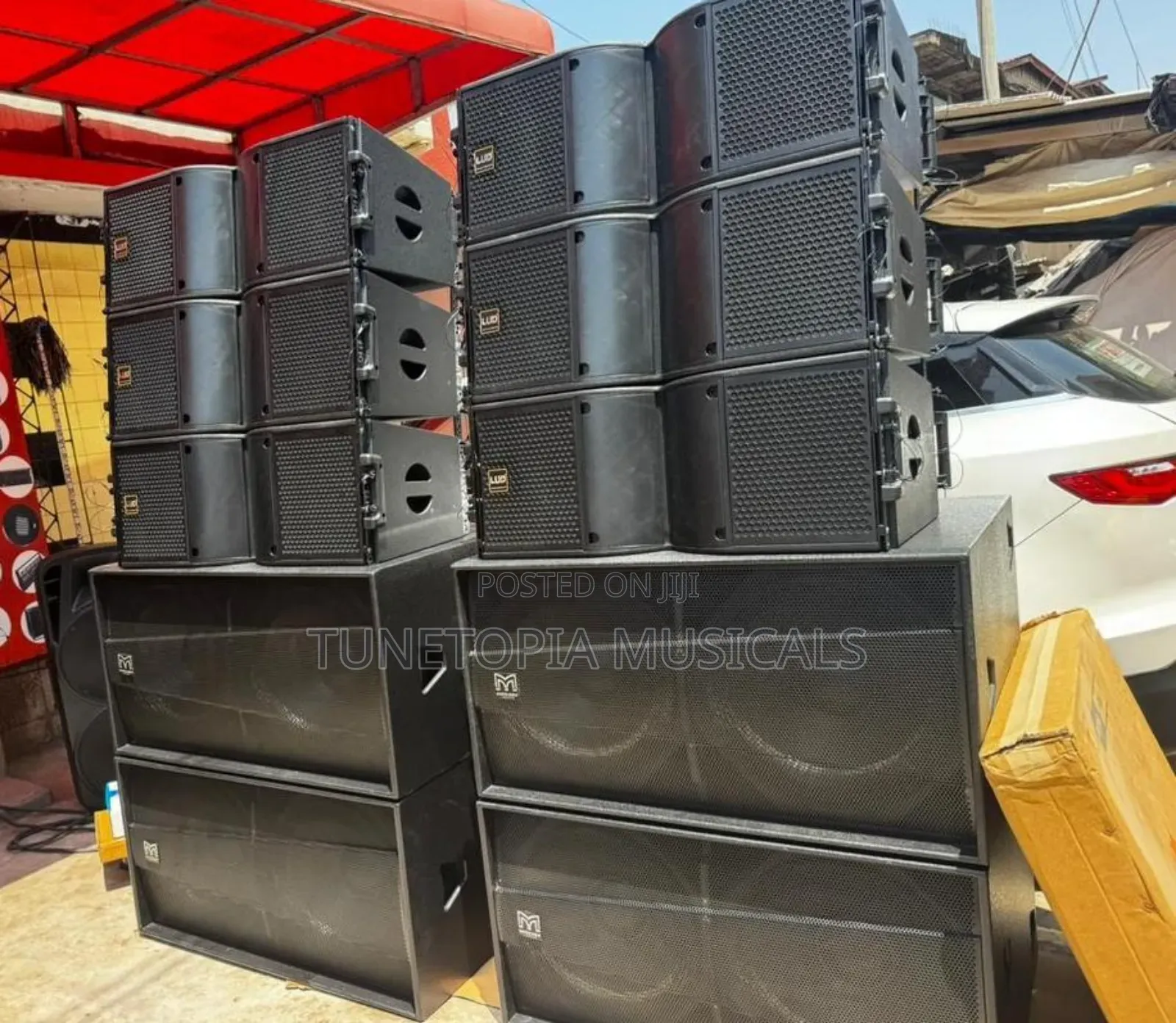 2pairs of Martins Audio Bass Speakers 6pieces of Kara 12inches Array