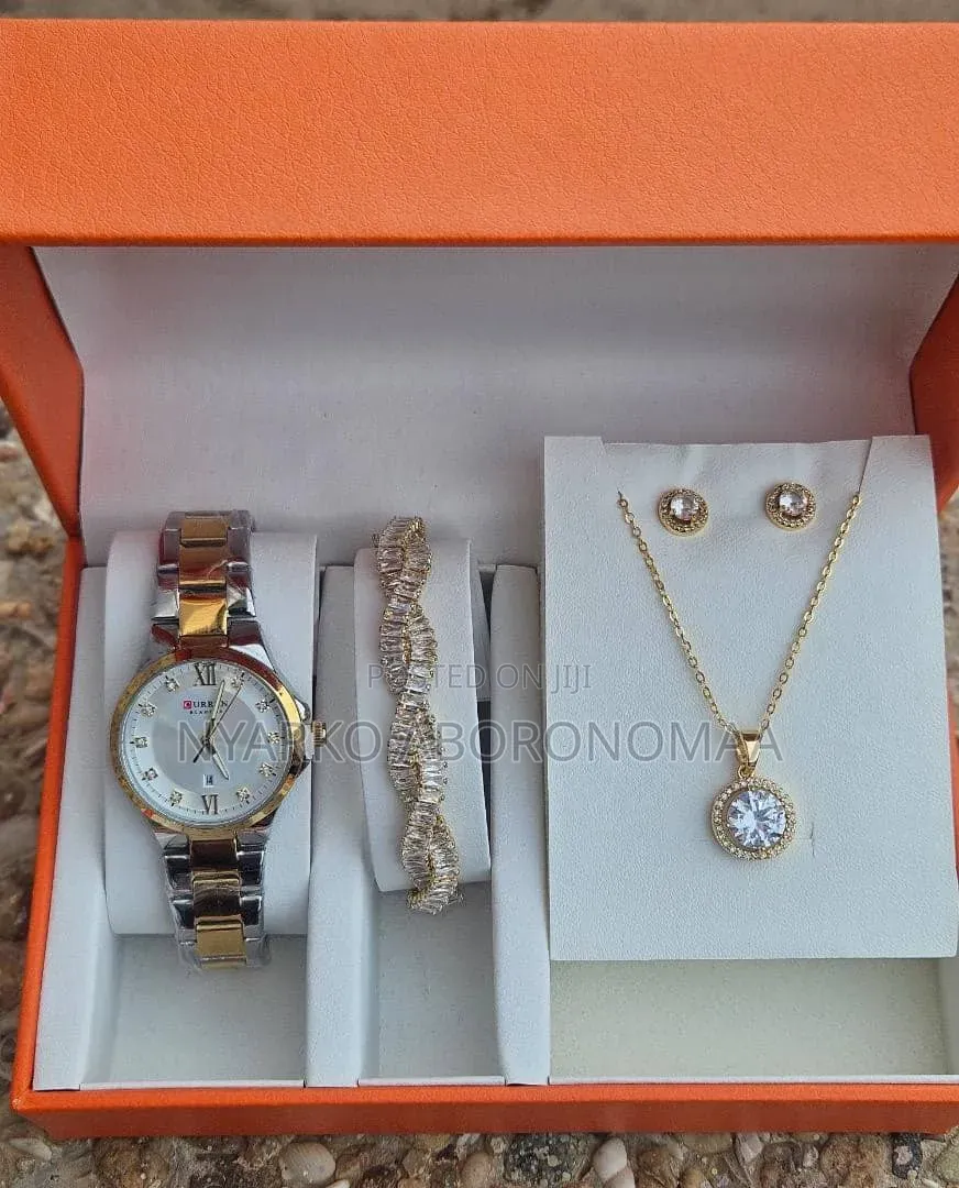 Classy Ladies Watch and Bracelet Jewelry Set