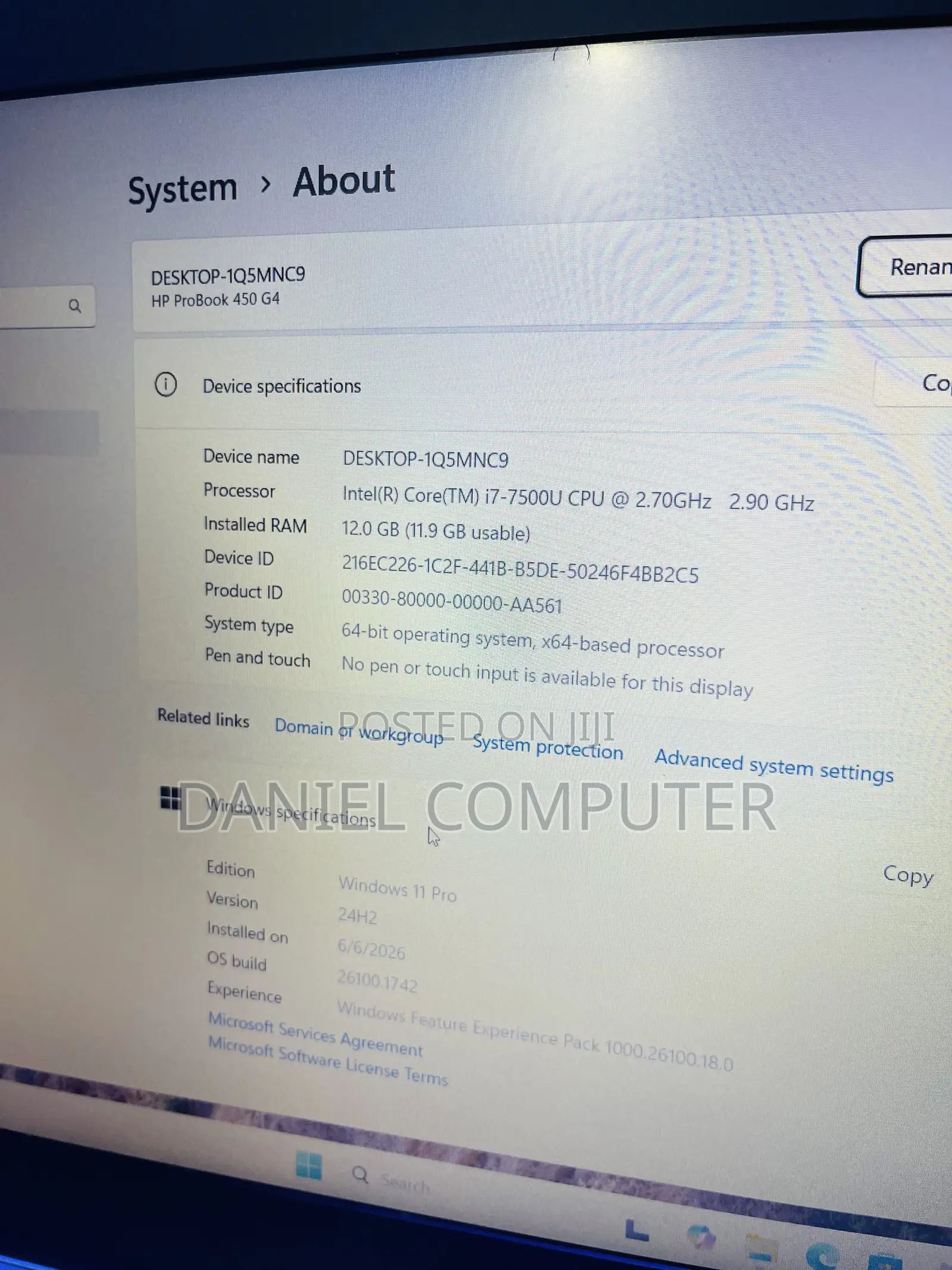 Laptop HP ProBook 450 G4 12GB Intel Core i7 HDD 1T