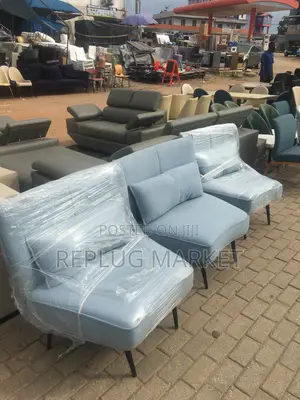 Blue Clean Sofa Set