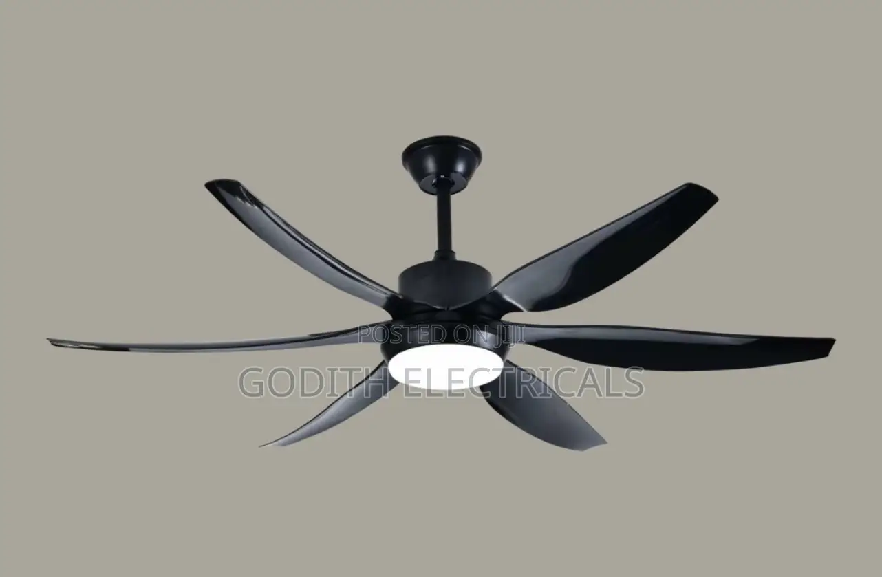 Black 6blade Nordic Ceiling Fan With Light