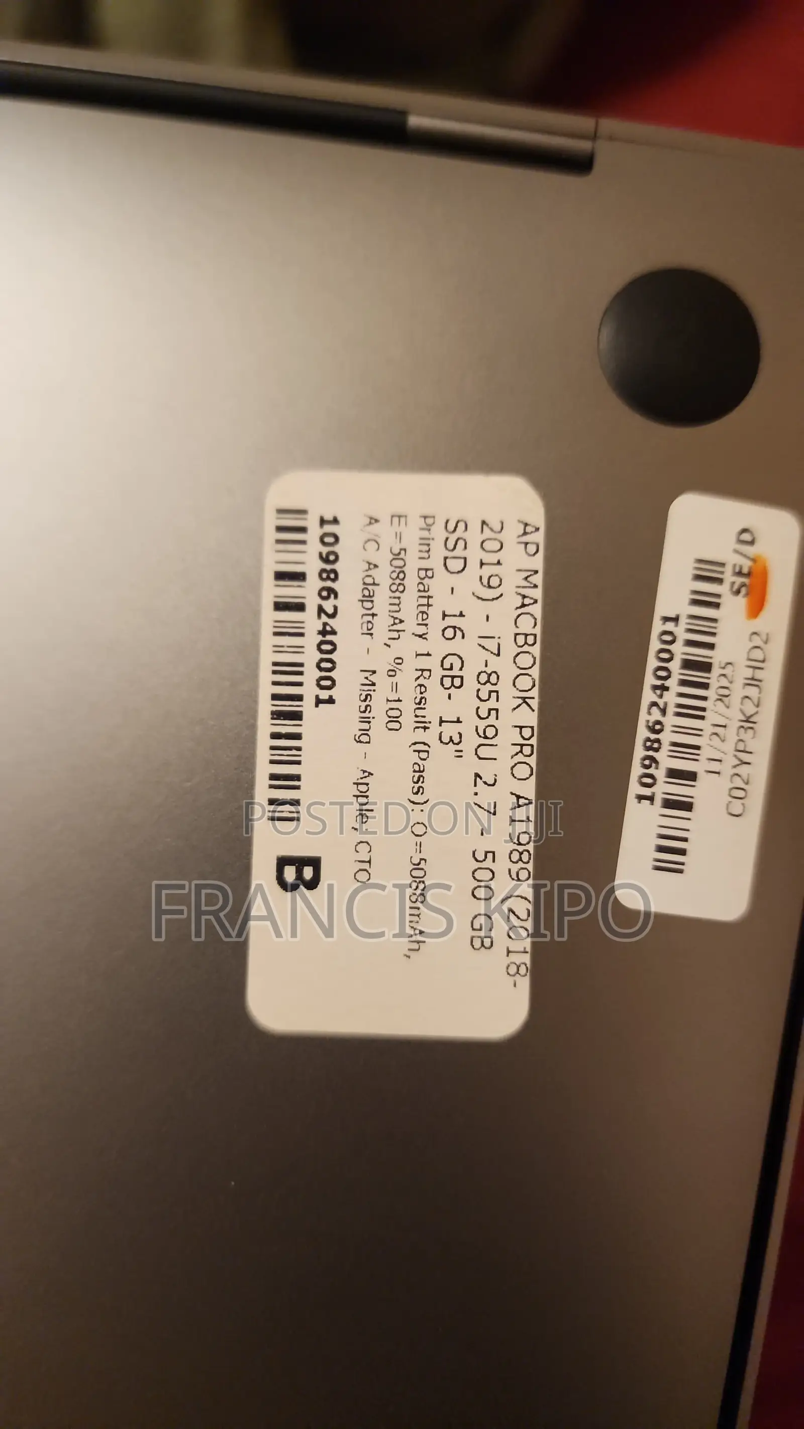 Laptop Apple MacBook 2018 16GB Intel Core i7 SSD 512GB