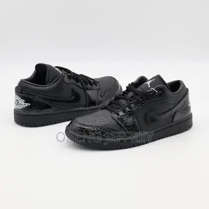 Original Nike Air Jordan 1 Low Black Croc