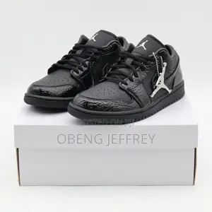 Original Nike Air Jordan 1 Low Black Croc