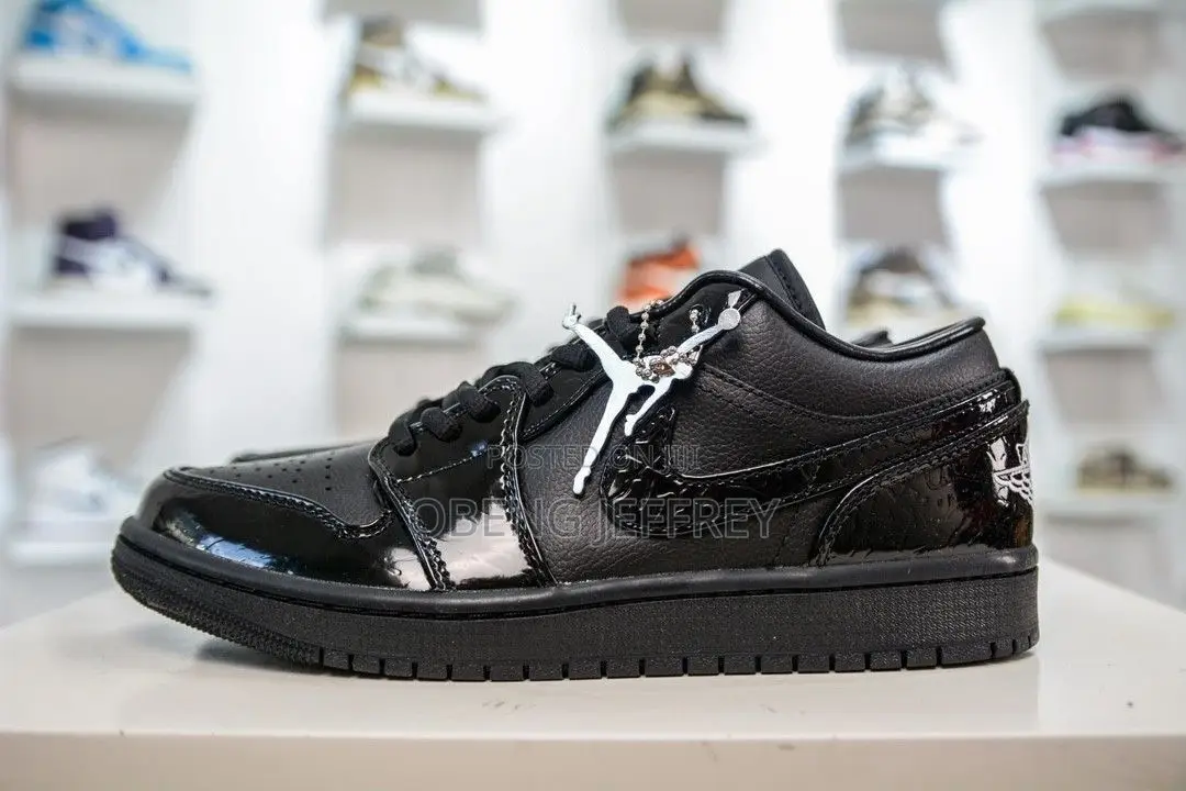 Original Nike Air Jordan 1 Low Black Croc