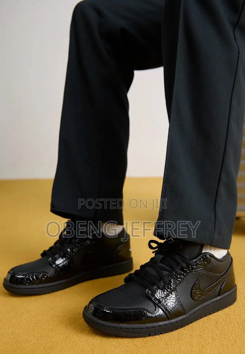 Original Nike Air Jordan 1 Low Black Croc