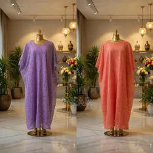 Coral Lace Boubou Dress