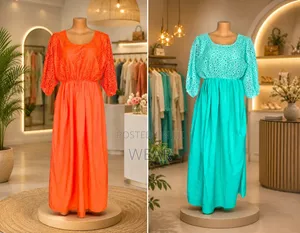 Coral Lace Boubou Dress