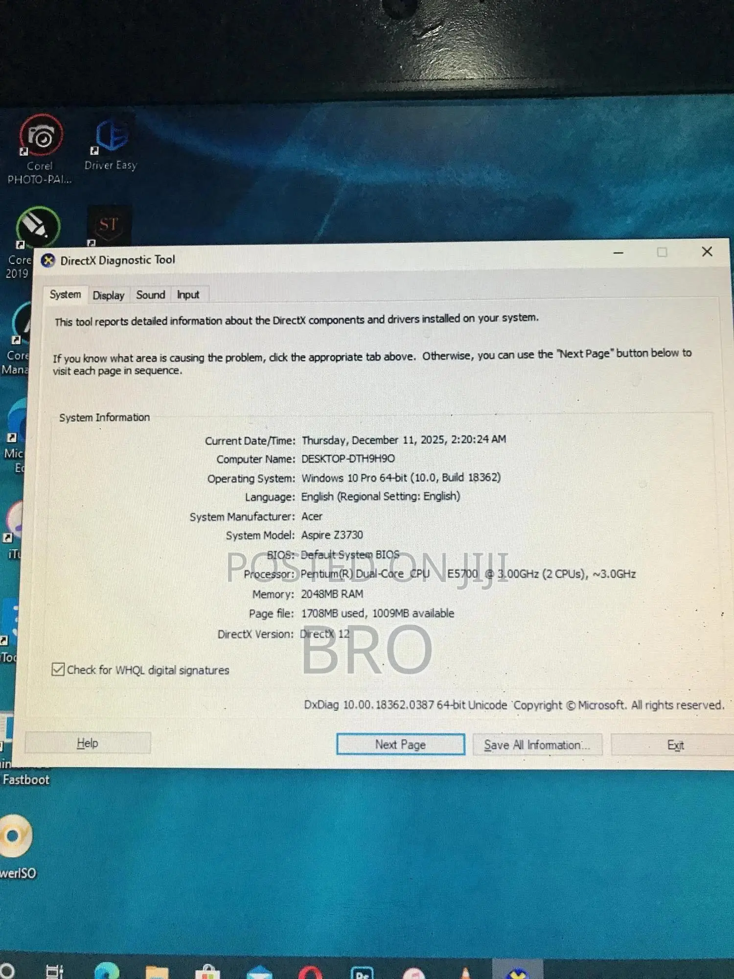 Desktop Computer Acer Aspire Z3730 2GB Intel Pentium HDD 700GB