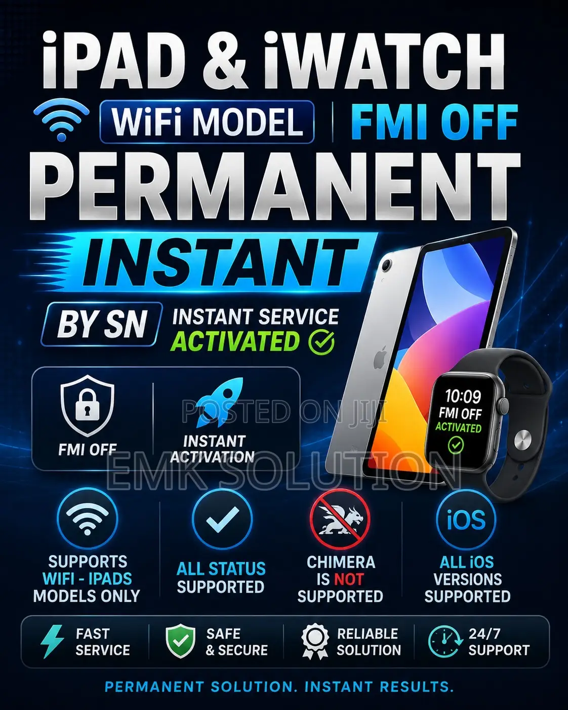 Iwatch Wi-fi Series And A12+ iPad Wi-fi Series Icloud Unlocking Method