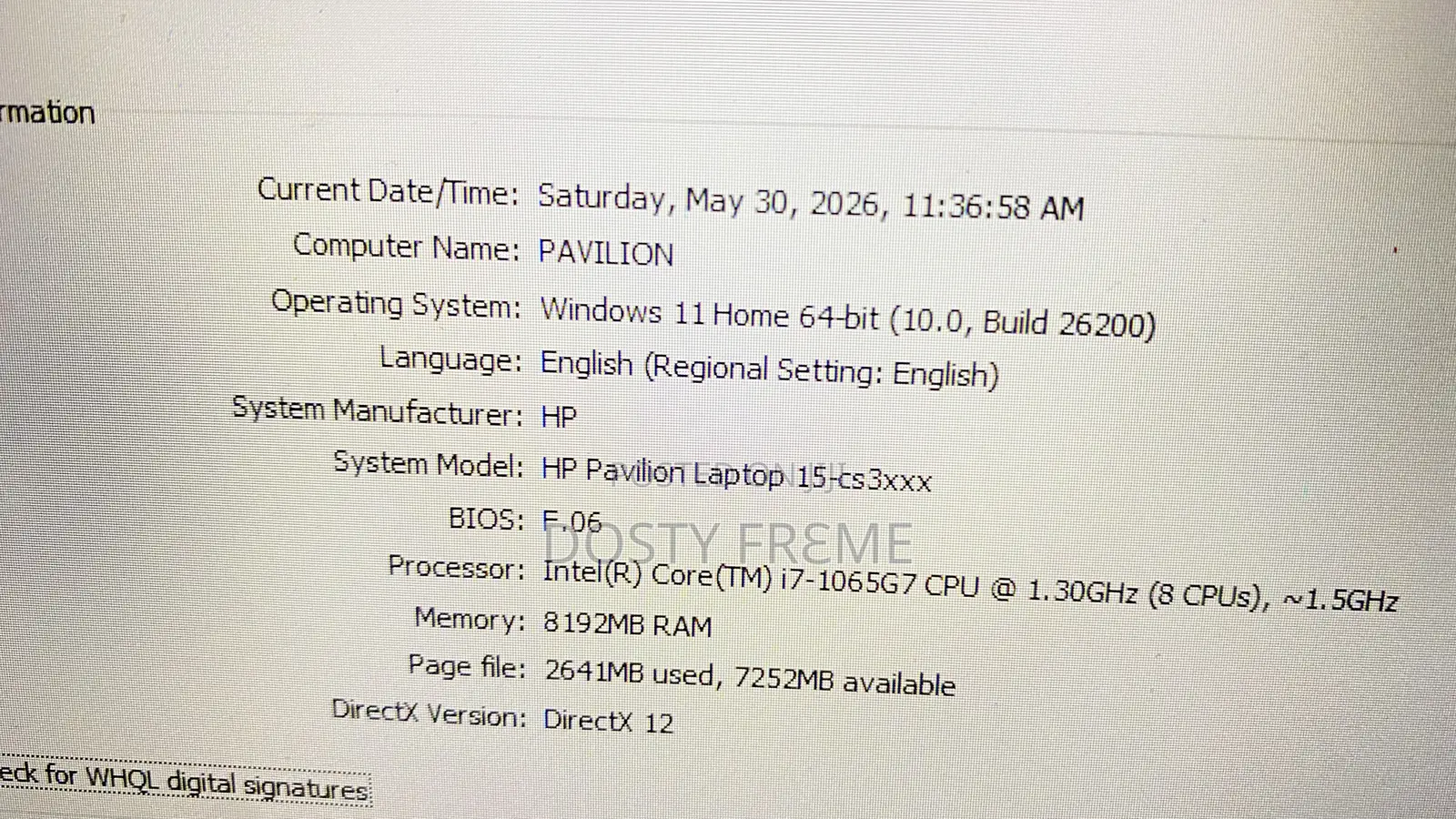 New Laptop HP Pavilion 15 8GB Intel SSD 512GB