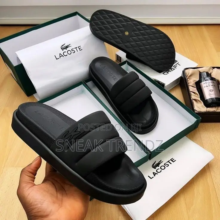 Lacoste Portal Slides Pu Black