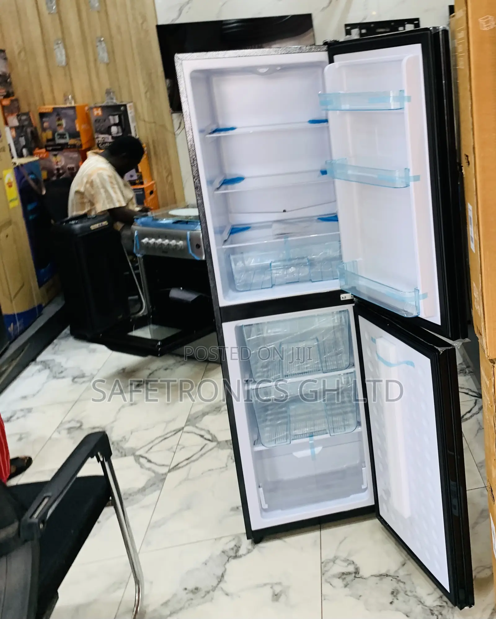 Grab Elegant Mirror Nasco 196l Double Door Bottom Mount Refrigerator
