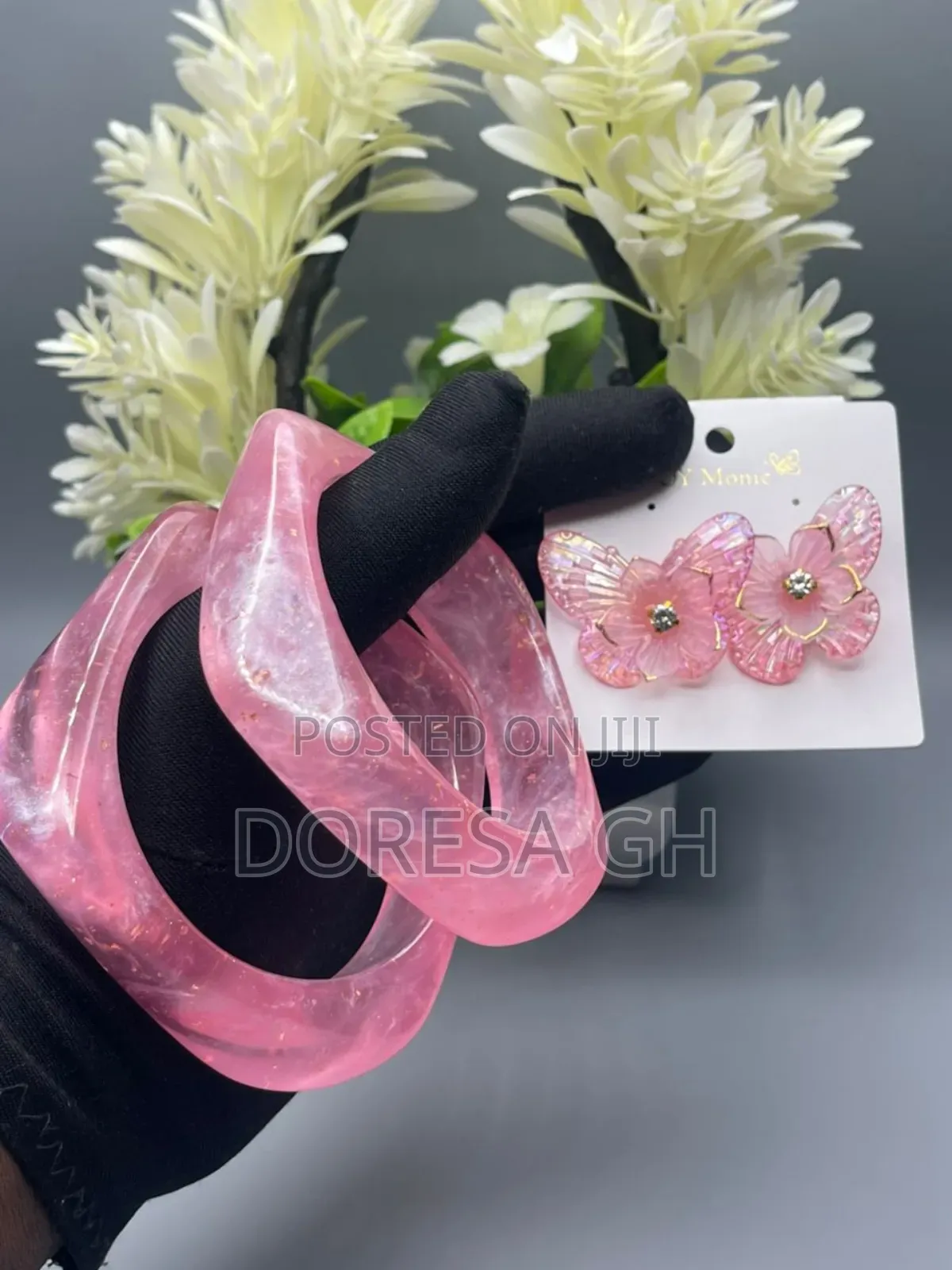 Acrylic Bangle Set With Matching Earrings – 2 Bangles Set