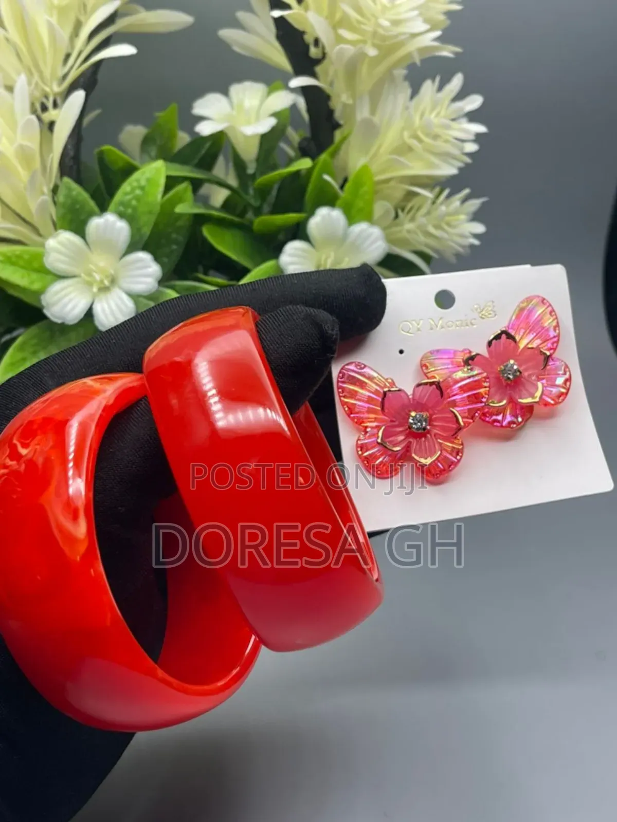 Acrylic Bangle Set With Matching Earrings – 2 Bangles Set
