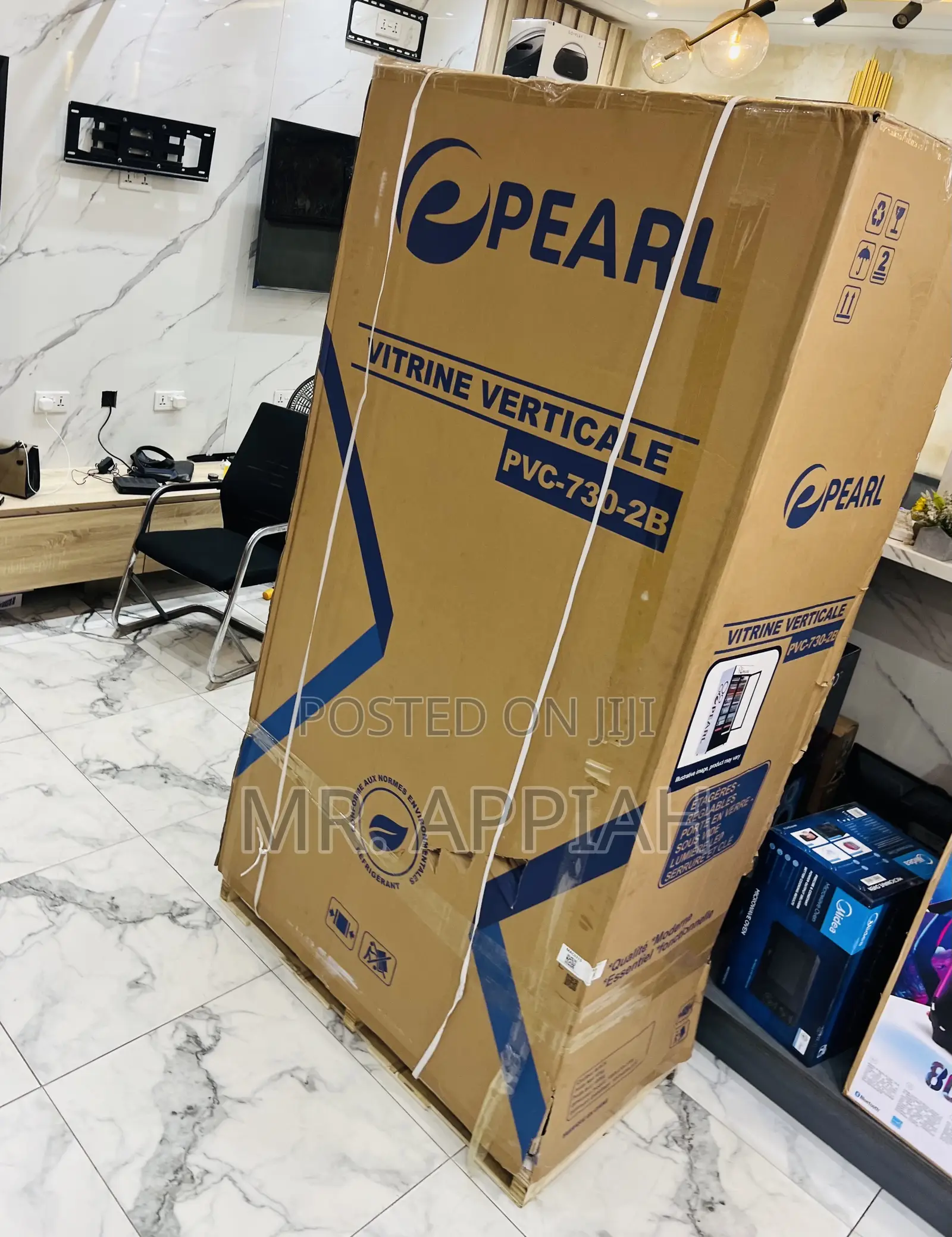 Premium Design Pearl Pvc—730-2b Double Door Display Fridge(Glass)