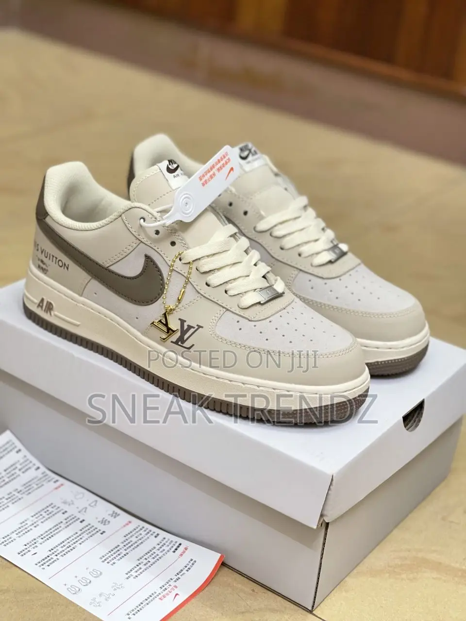 Louis Vuitton Nike Air Force Lv Cream N Brown