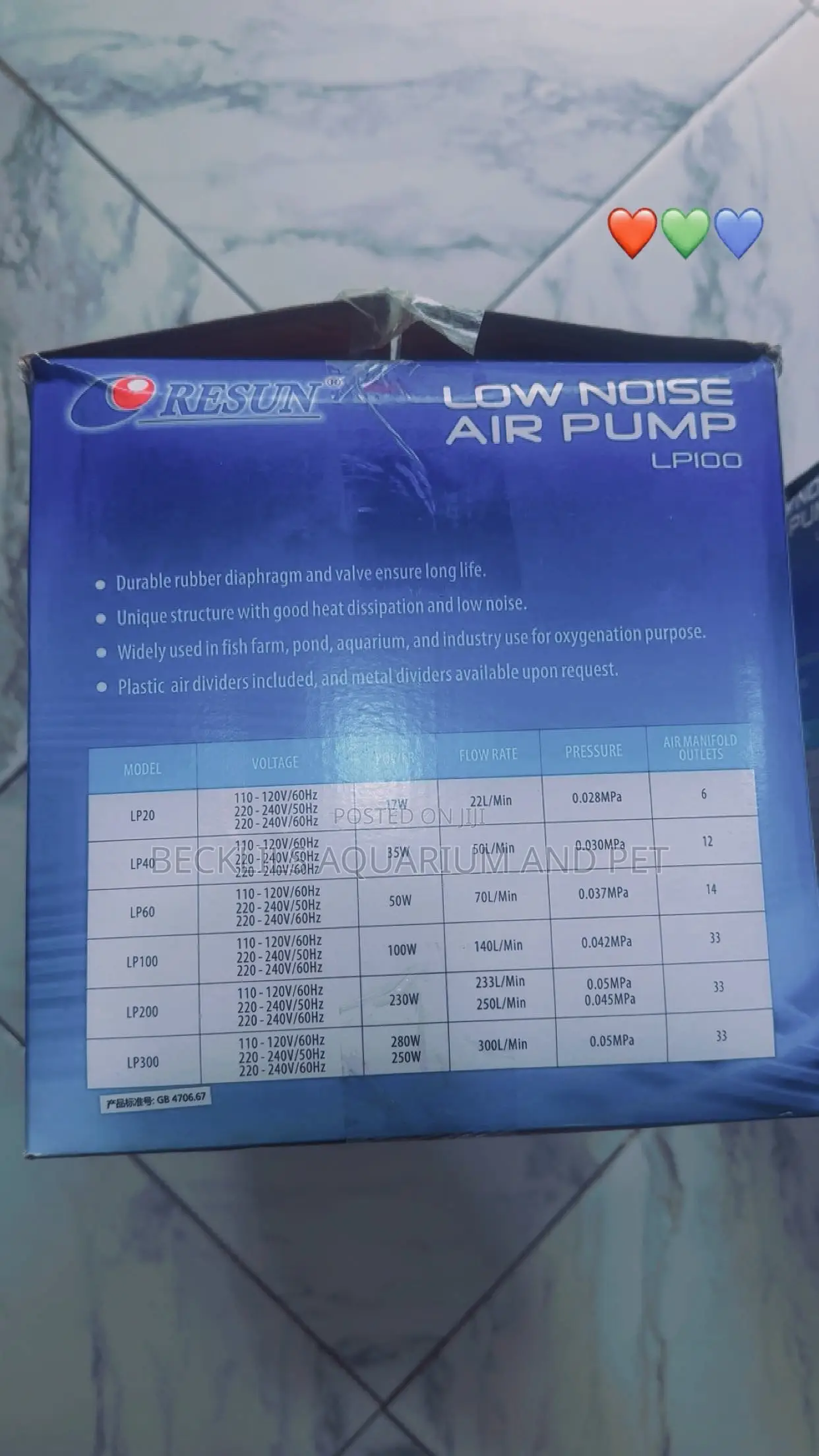 Quality Lp -low Noise Airpump (Resun Lp -60 ) Grade A Pumps