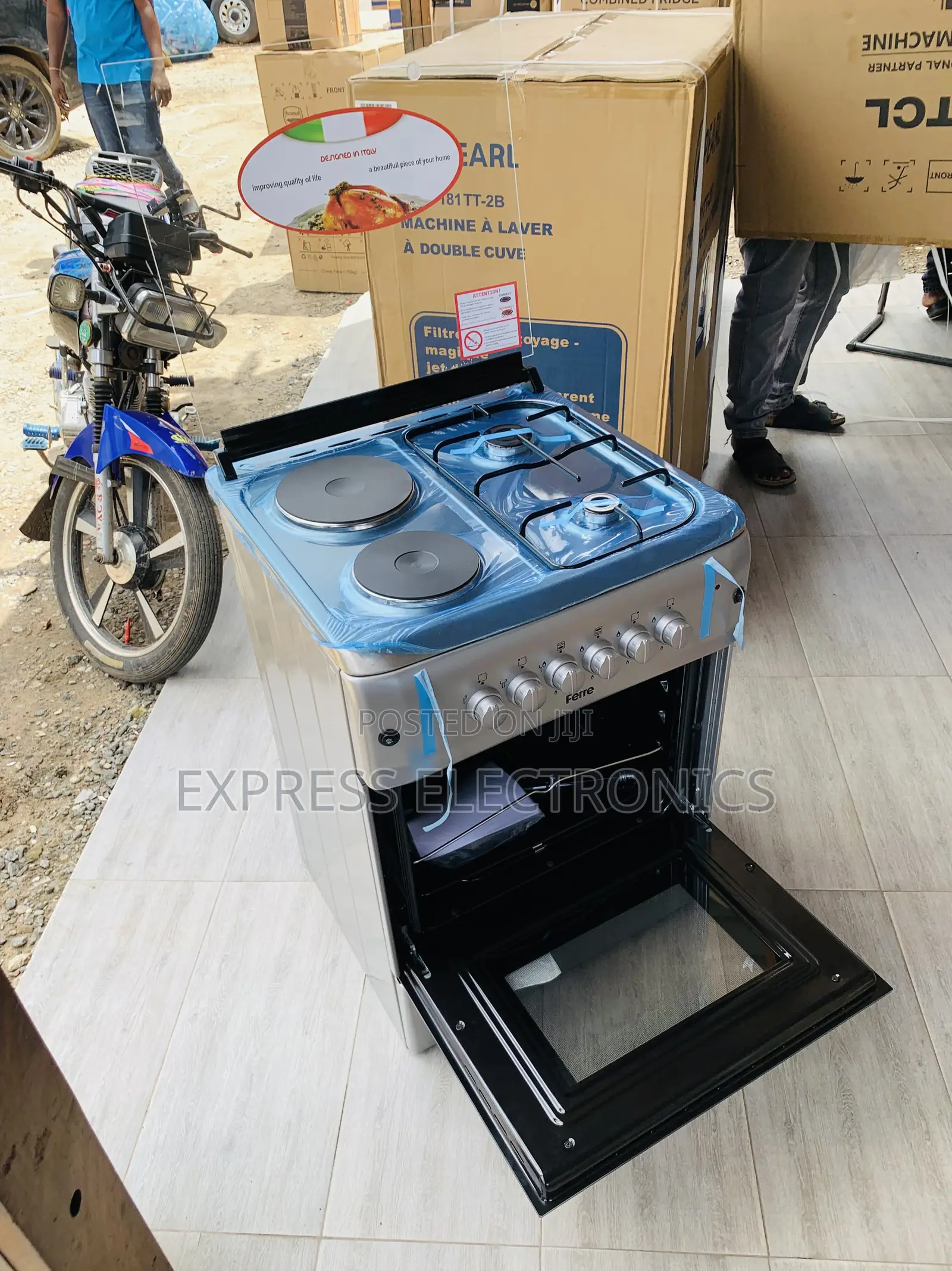 Lovely New Sliver Gas Electric Cooker Oven Grill 2-2 60/60
