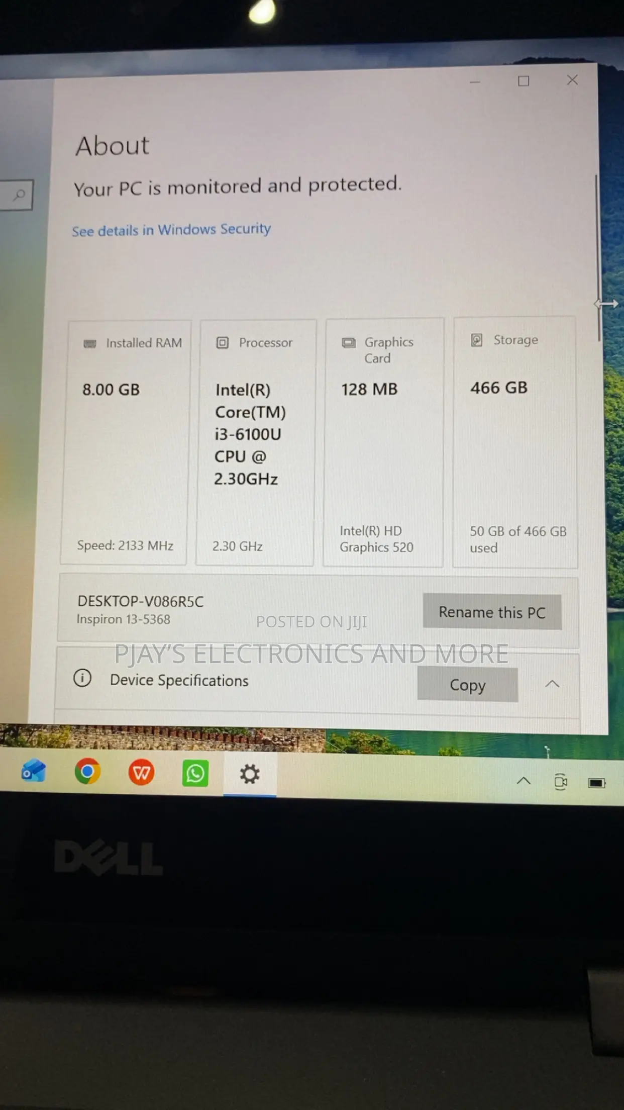 Laptop Dell Inspiron 13 5368 8GB Intel Core i3 HDD+SSD 500GB