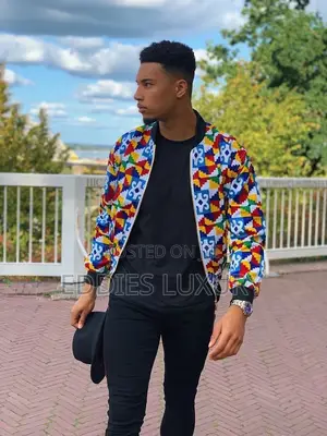 Distinctive African Print Men Bomber Jacket