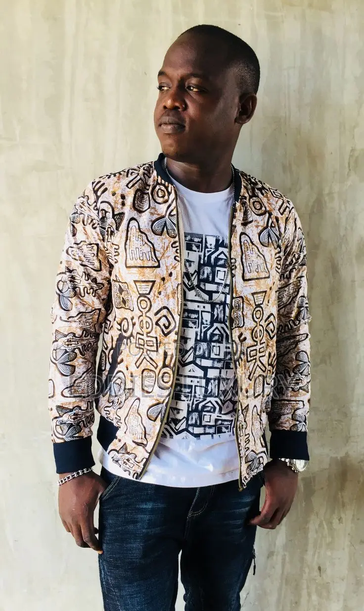 Distinctive African Print Men Bomber Jacket