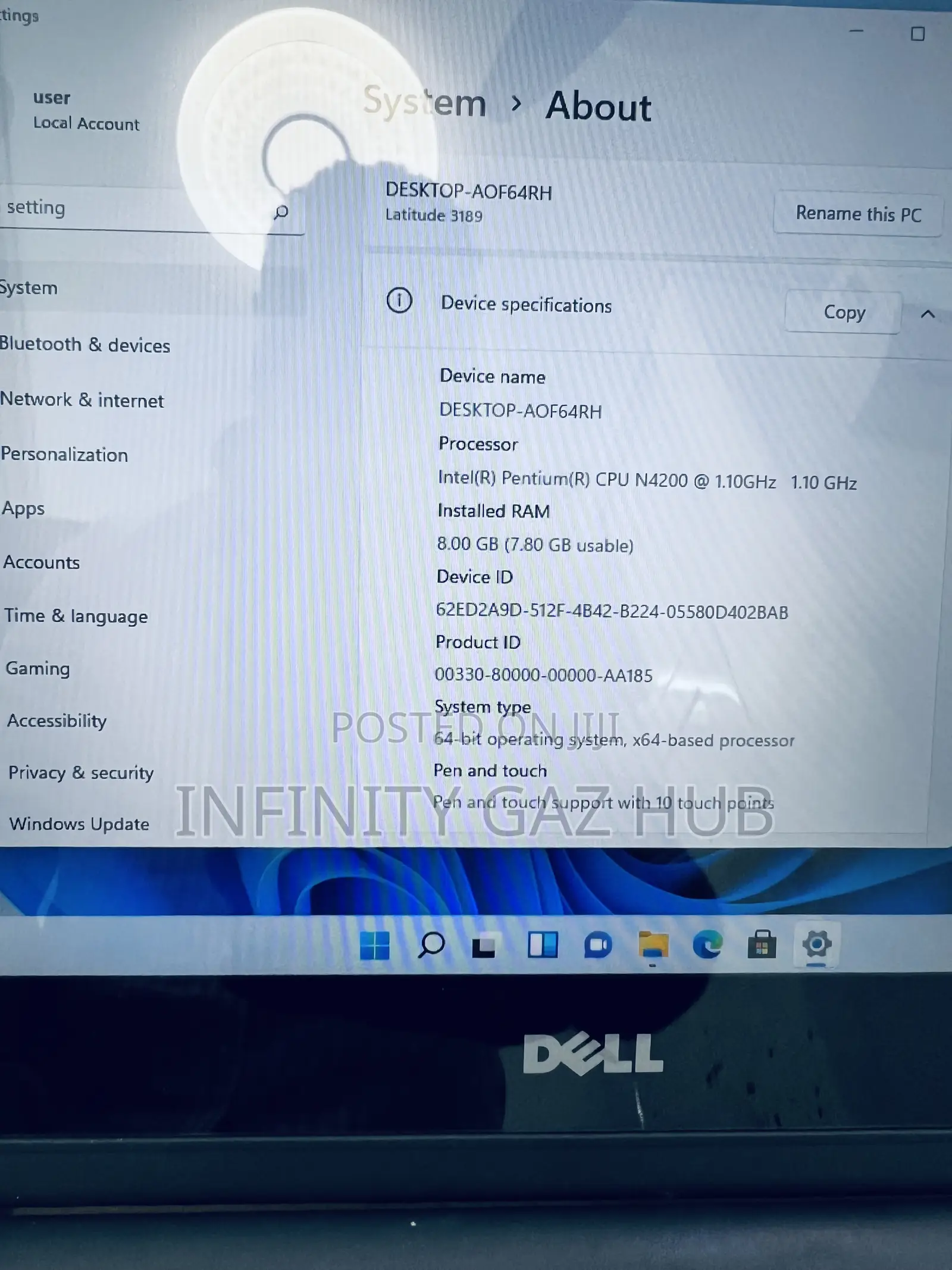 Laptop Dell Latitude 11 3189 8GB Intel SSD 128GB