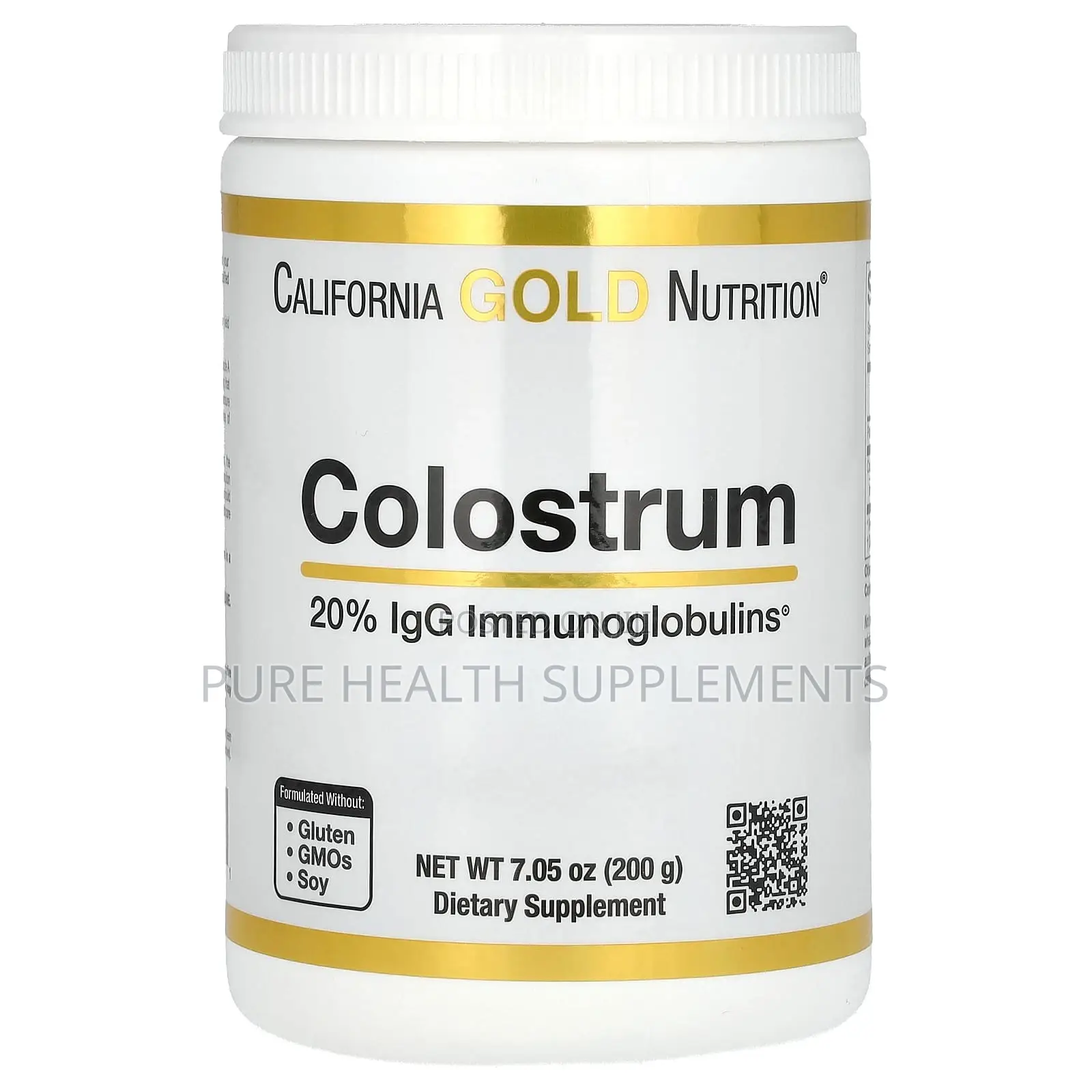 Colostrum, Immune and Gut Health, Minimum 20% Igg, 200g