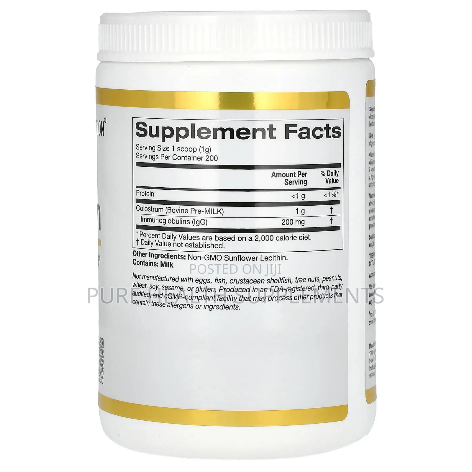 Colostrum, Immune and Gut Health, Minimum 20% Igg, 200g