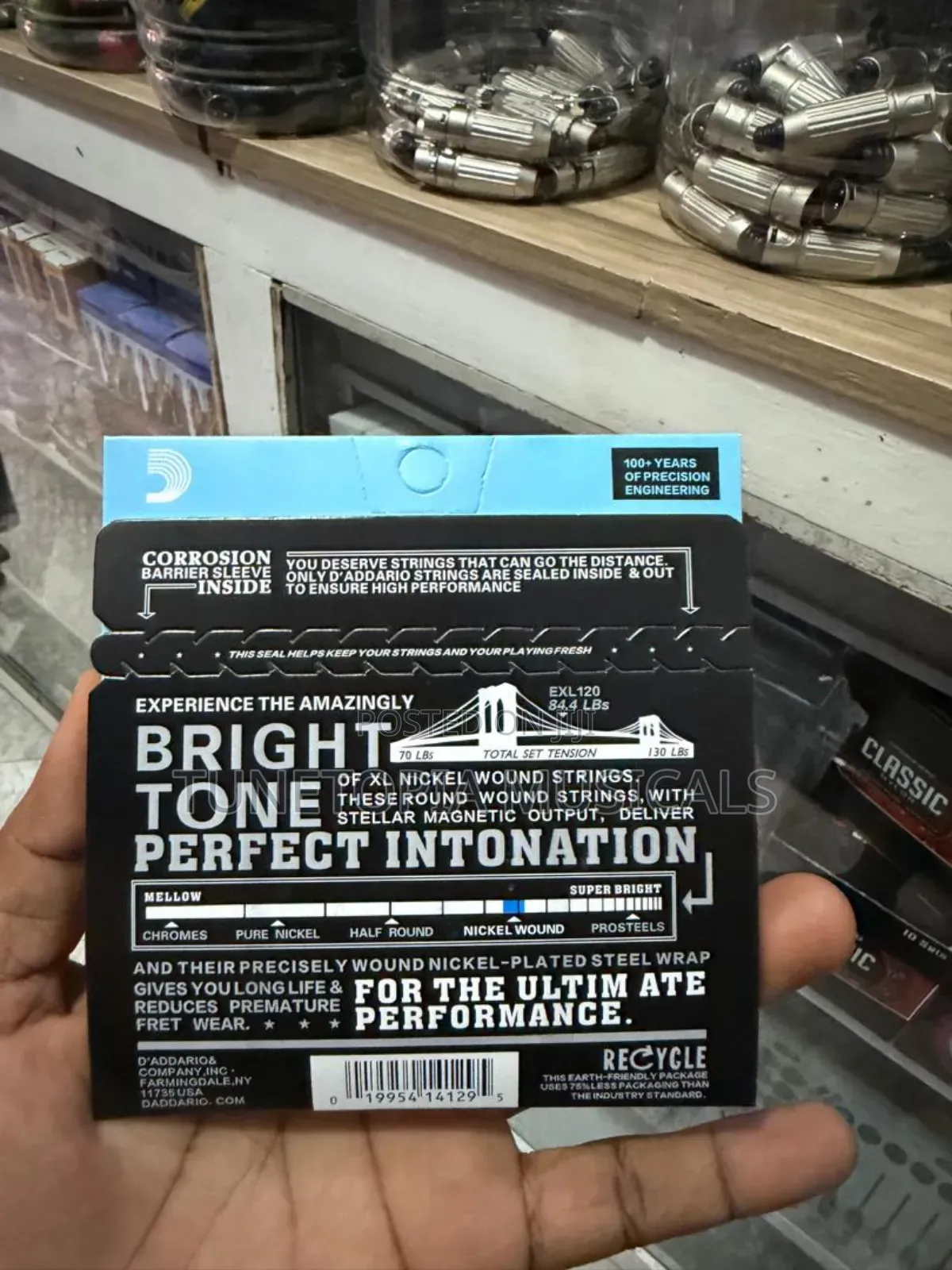 d'Addario Exl120 Xl Nickel Wound Electric Guitar Strings.