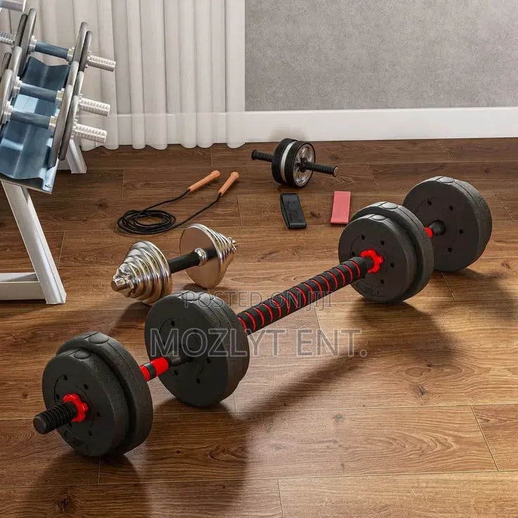 3-in-1 Adjustable Dumbbell Set – Dumbbell, Barbell Kettlebell