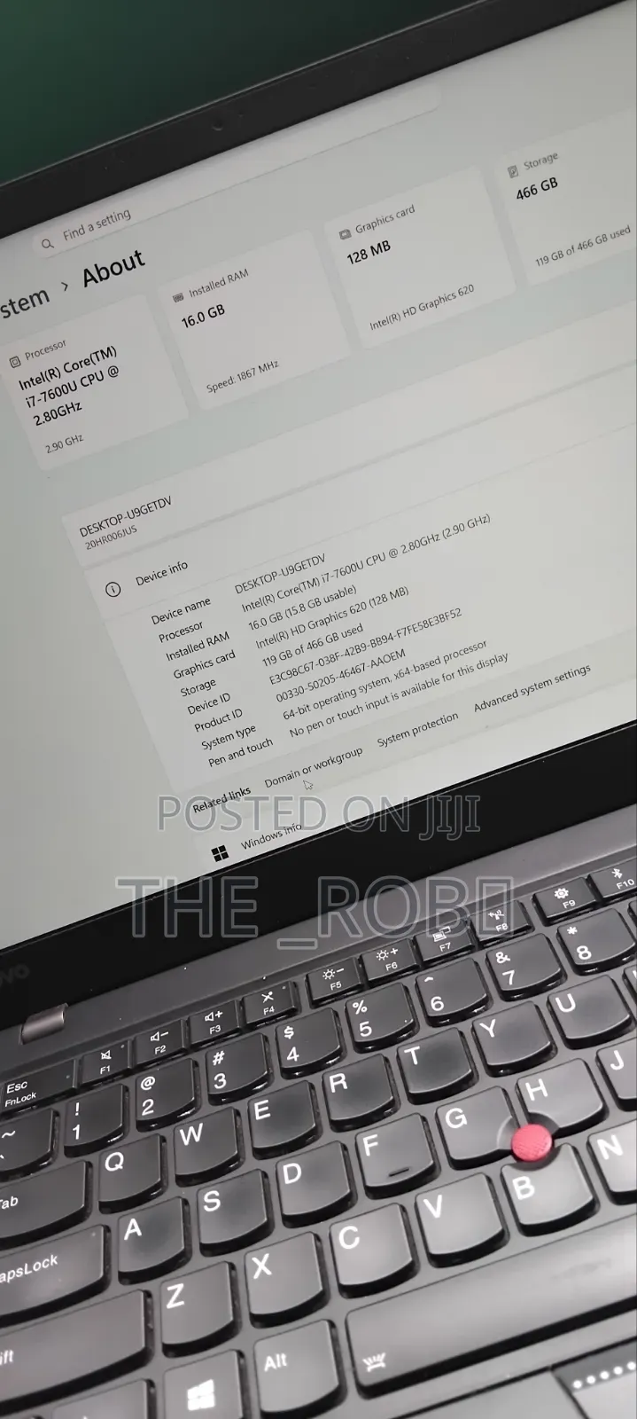 Laptop Lenovo ThinkPad X1 Carbon 16GB Intel Core i7 SSD 512GB