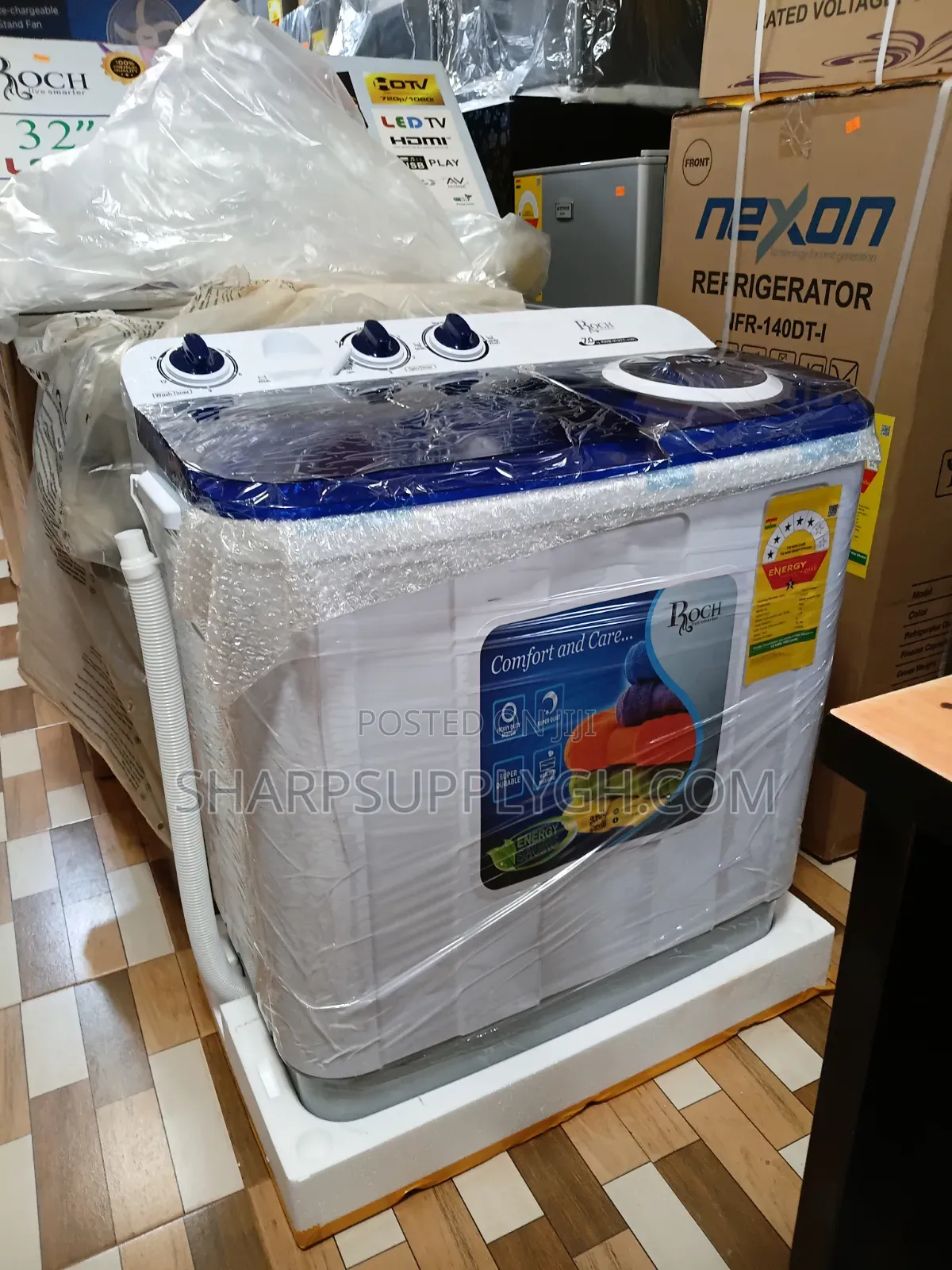 Roch 7kg Twin Tub Semi-Automatic Washing Machine (Rwm-910tt-J(W))