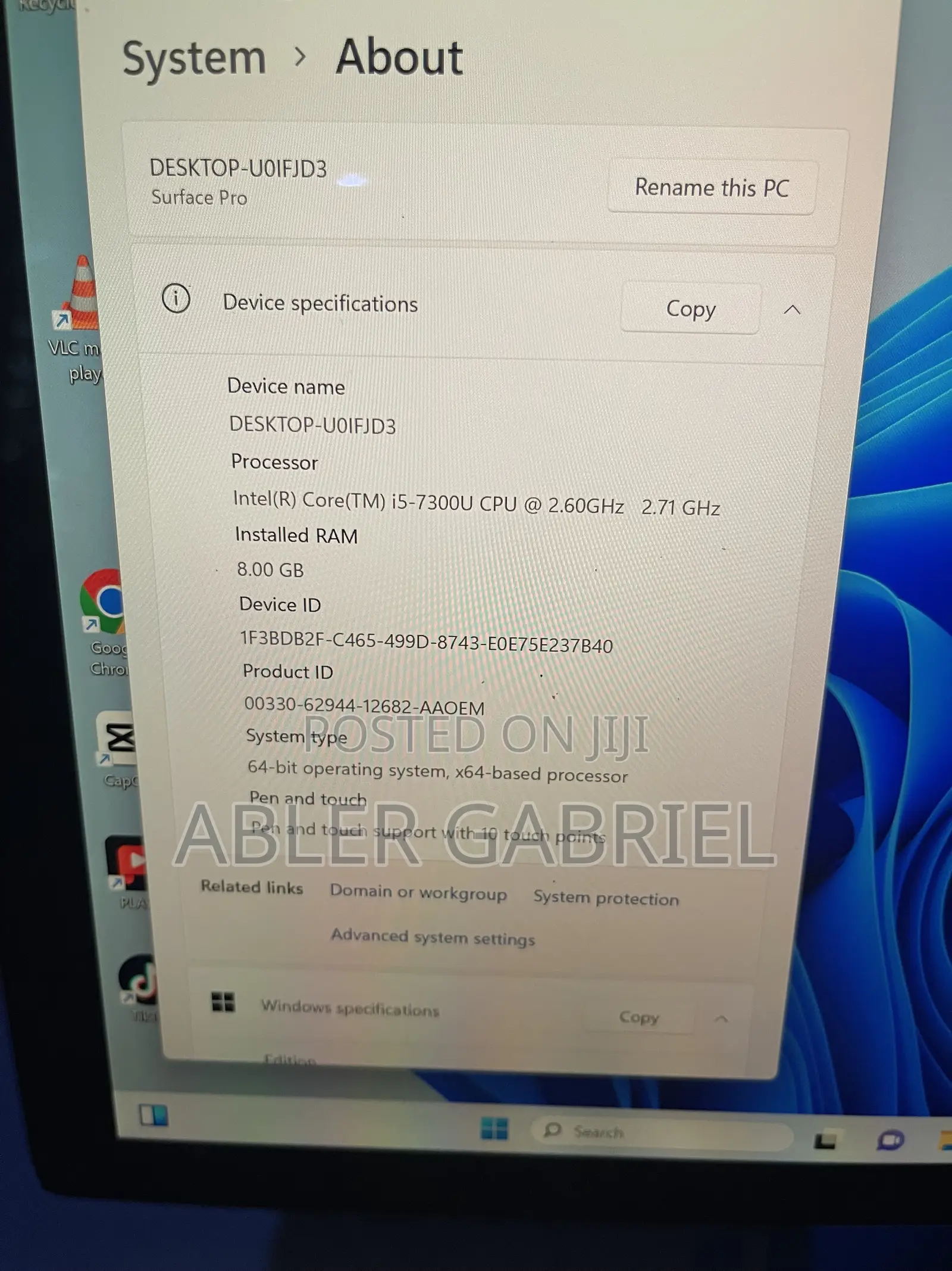 Laptop Microsoft Surface Pro 5 8GB Intel Core i5 SSD 256GB